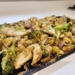 Thai peanut chicken and gnocchi tray bake