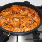 Feta Burgers with Tomato Cream Sauce