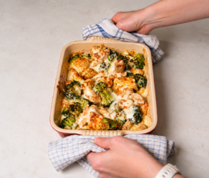 High Protein Creamy Chicken & Broccoli Bake