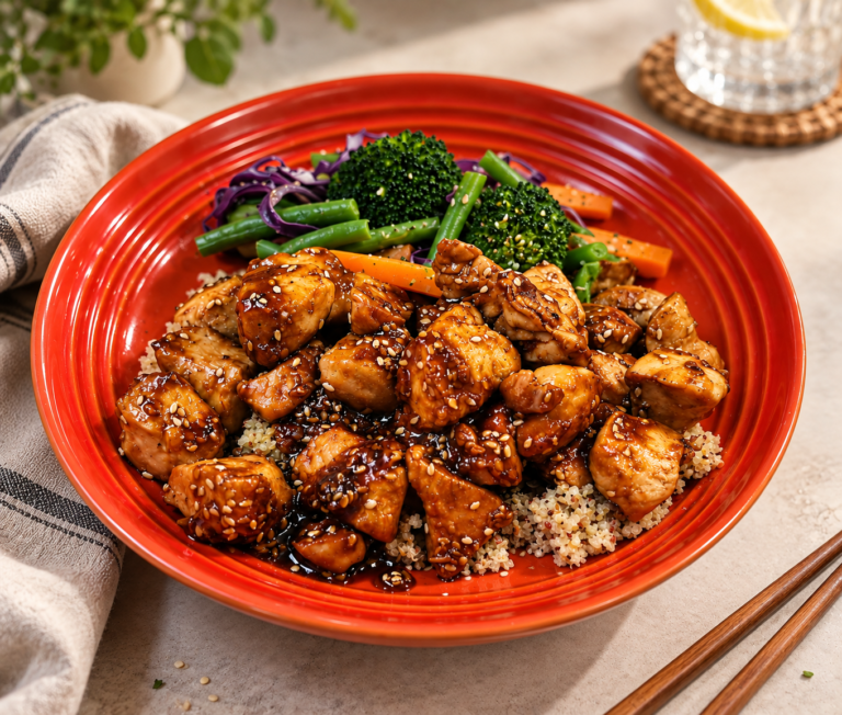 High Protein Honey Sesame Chicken