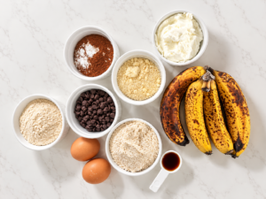 High Protein Chocolate Chip Banana Bread - Ingredients